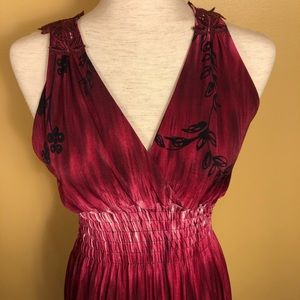 Burgundy Strapless Maxi Dress